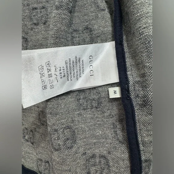 Gucci Navy GG Logo Zip-Up Hoodie - Picture 3 of 5